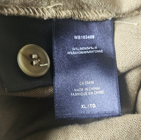 BB Dakota Olive Green Linen-Blend Short Sleeve Romper Size XL - Picture 11 of 12